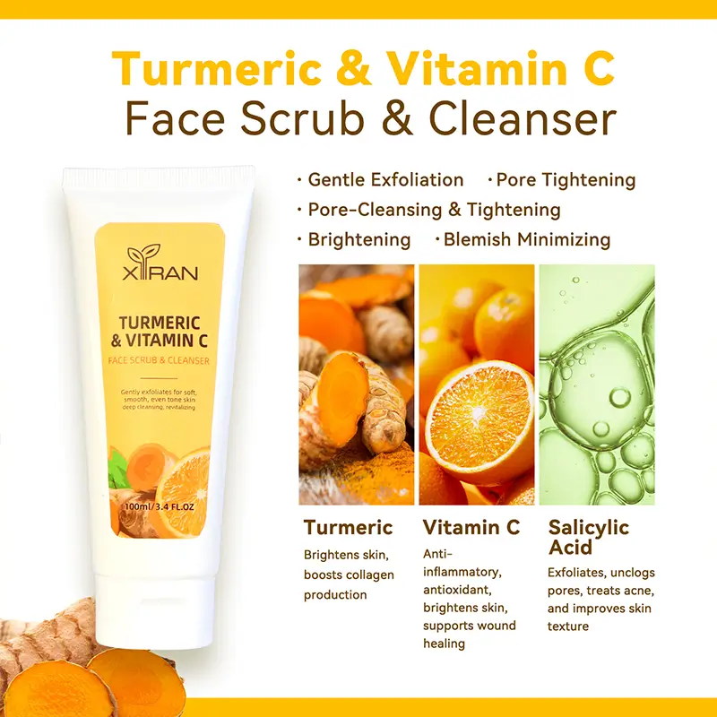 Private Label Turmeric & Vitamin C Face Scrub Cleanser